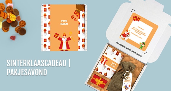 THNX Brievenbus cadeau Sinterklaas Pakjesavond Ganzenbord Spelpakket met Jute zak pepernoten en ander sinterklaassnoepgoed