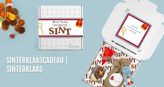 THNX Brievenbus cadeau Sinterklaas Chocolade Sinterklaasjes Vlaggenlijn Jute zak met Pepernoten en ander Sinterklaassnoepgoed